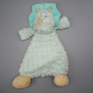 Baby Security Blanket Triceratops Dinosaur Lovey Plush Toy Demdaco Dino Blue